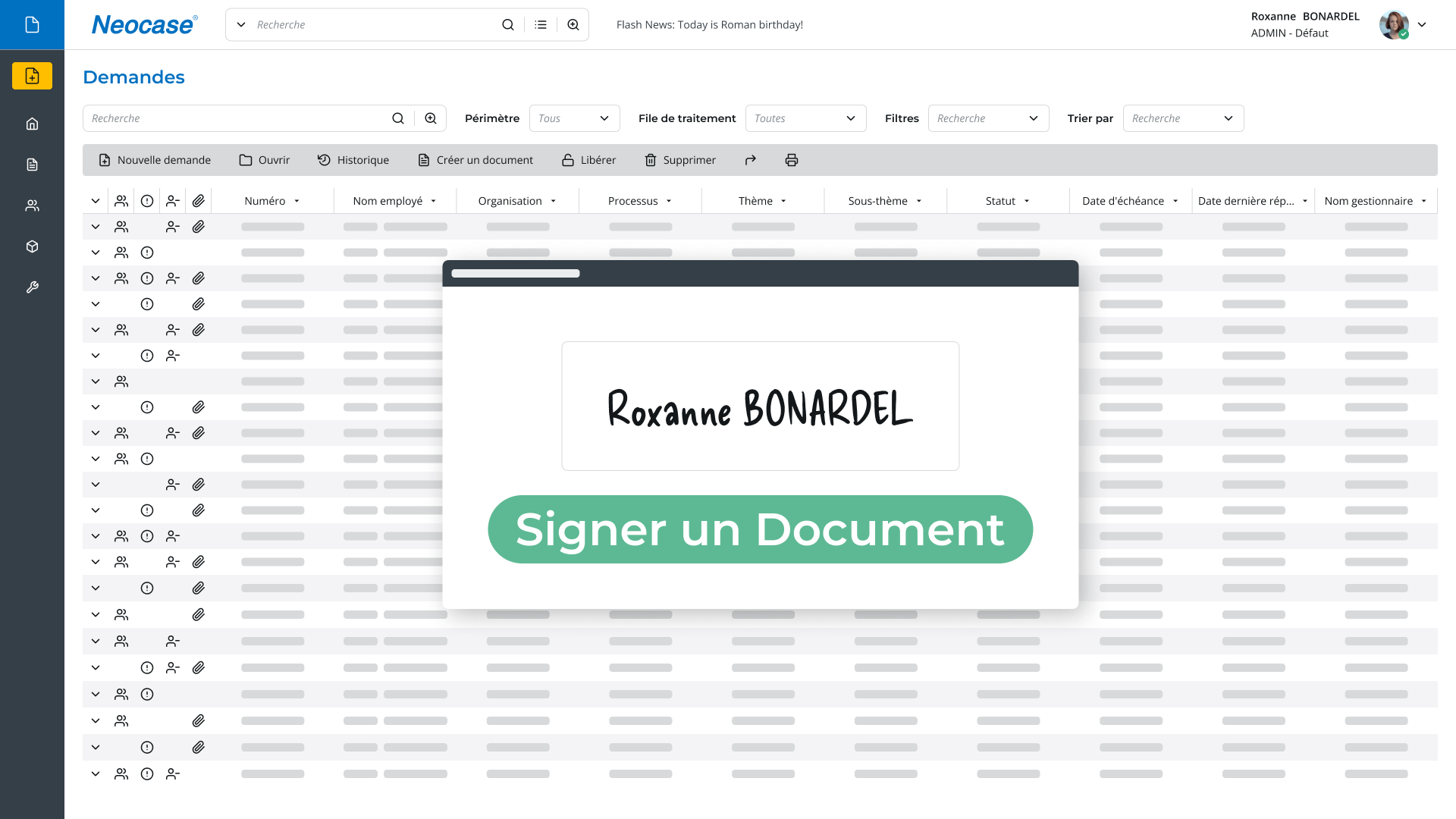 signer un document sur le portail